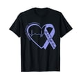 thumbnail image 1 of Stomach Cancer Awareness Heart Ribbon Periwinkle Blue T-Shirt, 1 of 5
