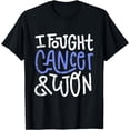 thumbnail image 1 of Stomach Cancer Fought Design Periwinkle Cancer Ribbon Gift T-Shirt, 1 of 4