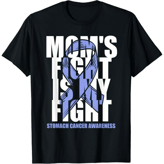 Stomach Gastric Cancer Awareness Periwinkle Ribbon Mom Fight T-Shirt