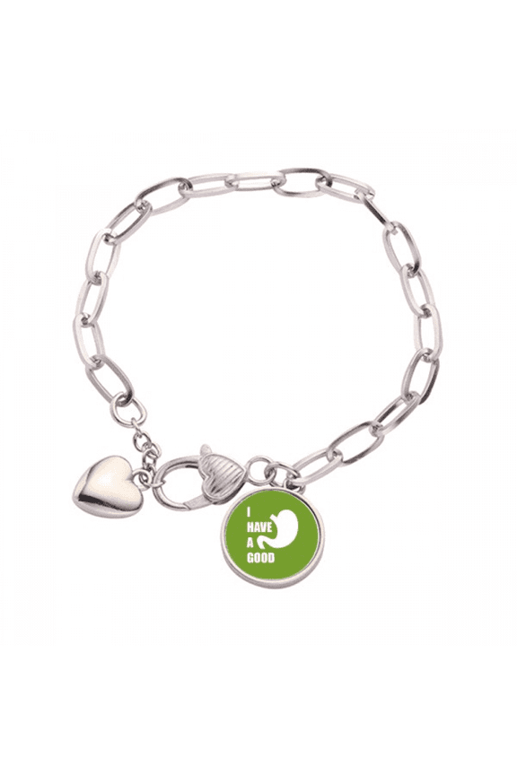 Stomach Good Body Lucky Food Heart Chain Bracelet Jewelry Charm Fashion