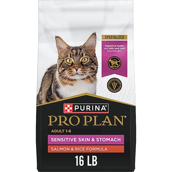 Purina Pro Plan Stomach Sensitive Salmon and Rice Formula Dry Cat Food 16 lbs.