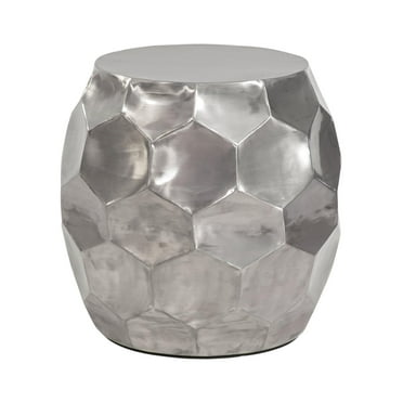 Stomp 20" Round Accent End Table in Antique Nickel
