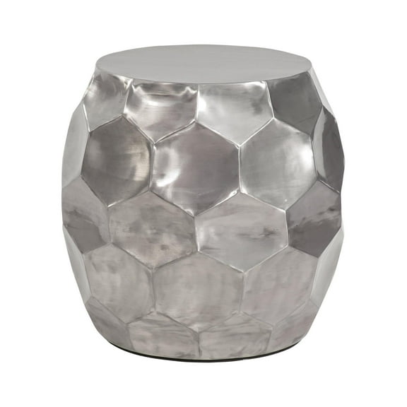 Stomp 20" Round Accent End Table in Antique Nickel