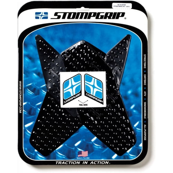 Stomp Grip Motorcycle Tank Traction Pad Kit - Volcano Style - Black - Street Bike - Made in USA (55-10-0010B)
