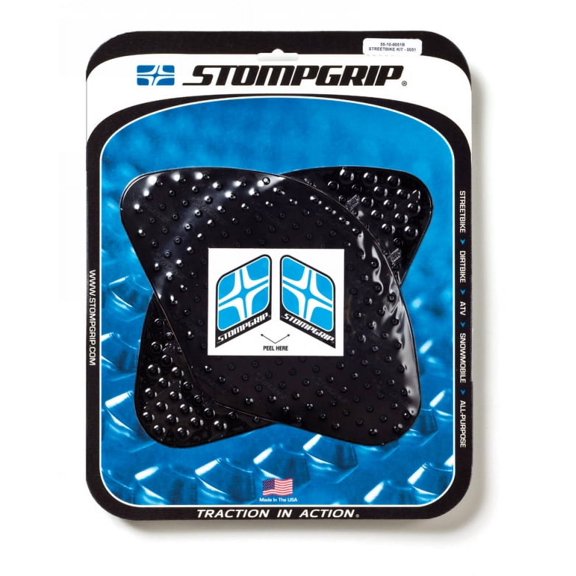 Stomp Grip Volcano Traction Pads Tank Grip Kit for Street Bikes - Black, Ultra-Clear Elastomer, Non-Abrasive, 3M Adhesive (55-10-0051B)
