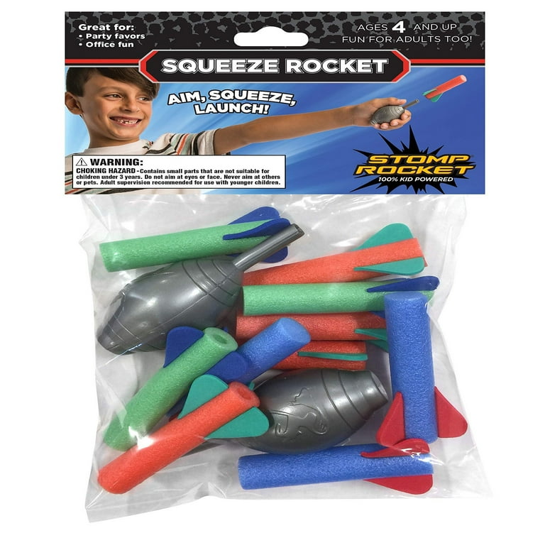 Stomp Rocket Original Squeeze Rockets for Kids 10 Portable Foam Rockets Gift for Boys and Girls Ages 4 and up