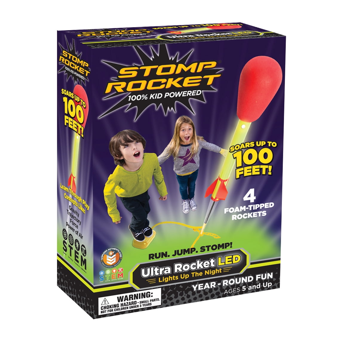 Stomp Rocket® Ultra LED Toy Air Rocket Launcher for Kids, Soars 100 Ft ...