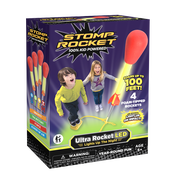 Stomp Rocket® Original Ultra LED Rocket Launcher for Kids, Soars 100 ft, 4 LED-Light Foam Tipped Rockets and Adjustable Launch Stand, Gift for Boys and Girls Ages 5 and up