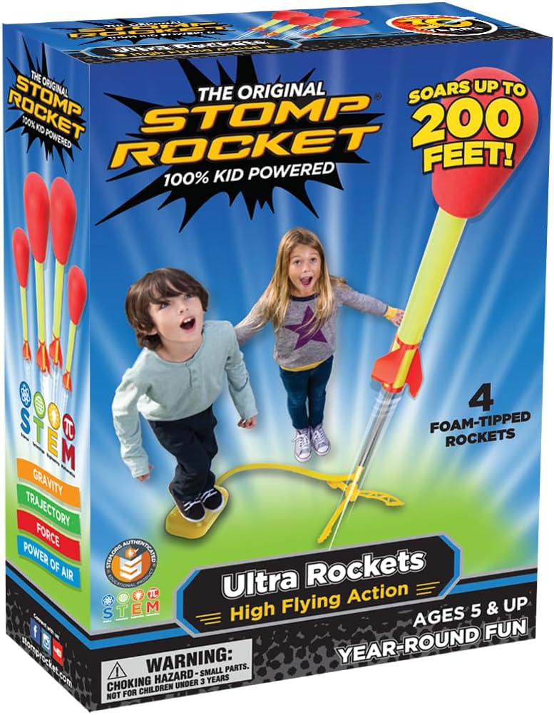 Stomp Rocket® Original Ultra Rocket Launcher for Kids, Soars 200 Ft, 4 Foam Rockets and Adjustable Launcher, Gift for Boys and Girls Ages 5 and up - image 1 of 8