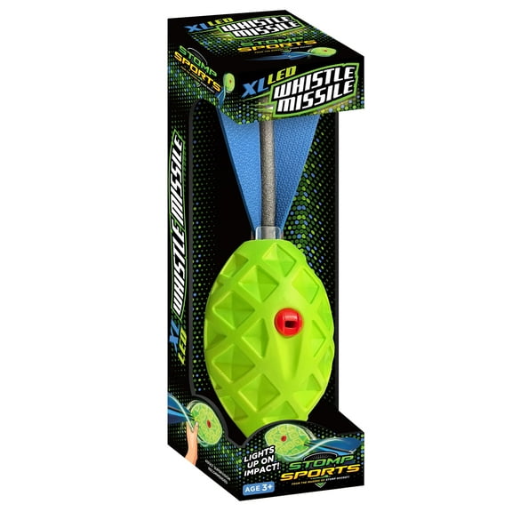 Stomp Sports XL LED Whistle Missile, Whistling Foam Football, Lights Up, for Boys & Girls, includes 1 Football, Batteries Included