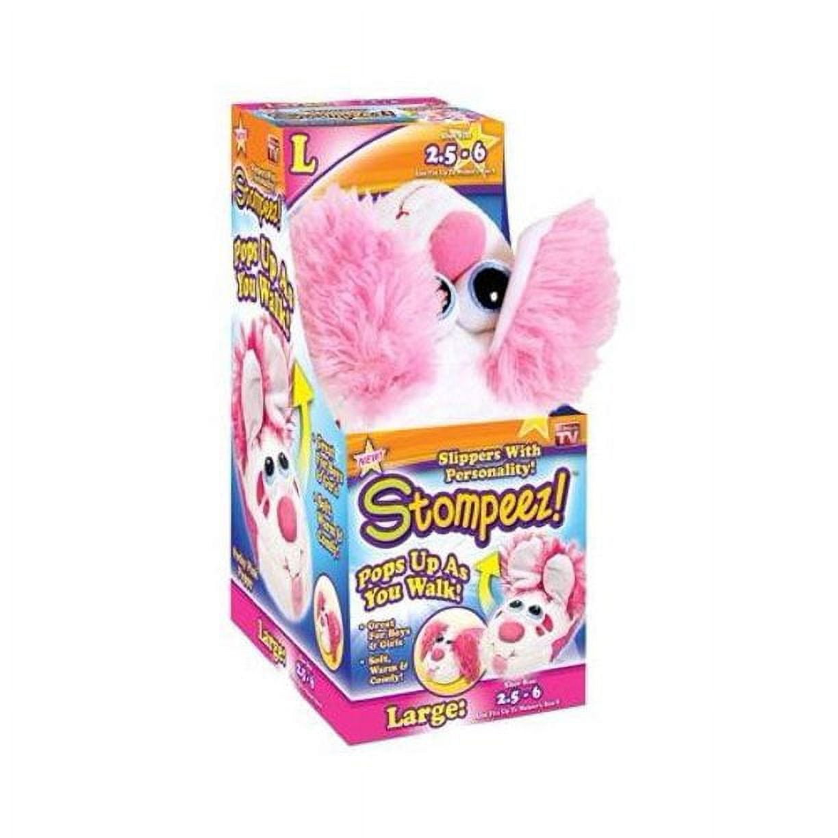 Stompeez Perky Pink Puppy Slippers Large Size 2.5 6