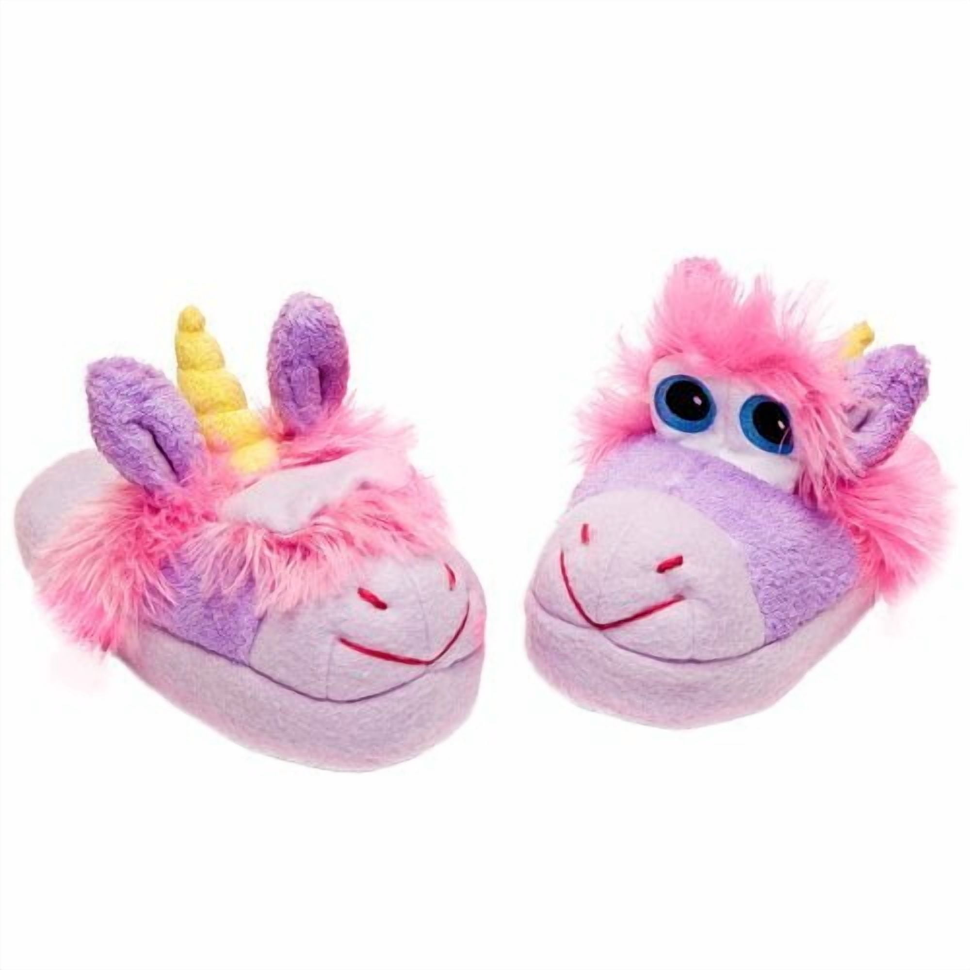 STOMPEEZ Unicorn Slippers for Kids, Plush and Cozy, Size 9-11