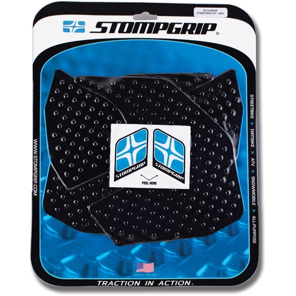 Stomp Grip Traction Pad Tank Grip Kit - Volcano, Black - Street Motorcycle Peel and Stick Elastomer (55-10-0092B)