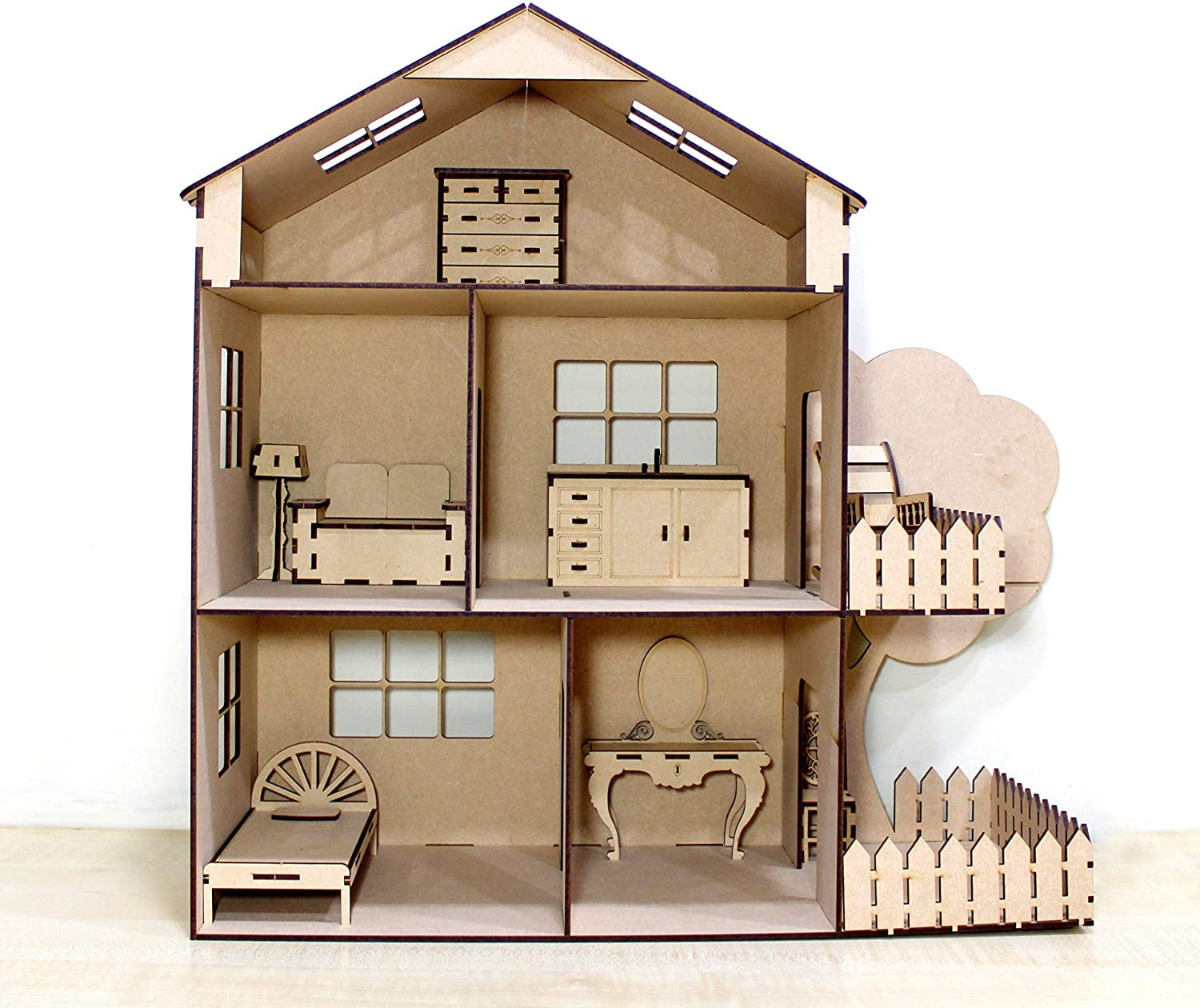 StonKraft Wooden 3D DIY Puzzle Doll House - Construction Toy StonKraft Wooden 3D DIY Puzzle Doll House - Construction Toy