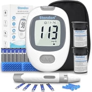 Stondon Blood Glucose Monitor Kit, 100 Glucometer Strips, 100 Lancets, 1 Blood Sugar Monitor,1 Lancing Device,Blood Sugar Test Kit, No Coding, Large Display, Diabetes Testing Kit