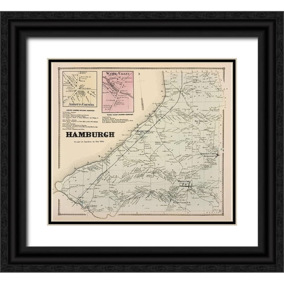 Stone 13x12 Black Ornate Wood Framed with Double Matting Museum Art Print Titled - Hamburgh New York Landowner - Stone 1866