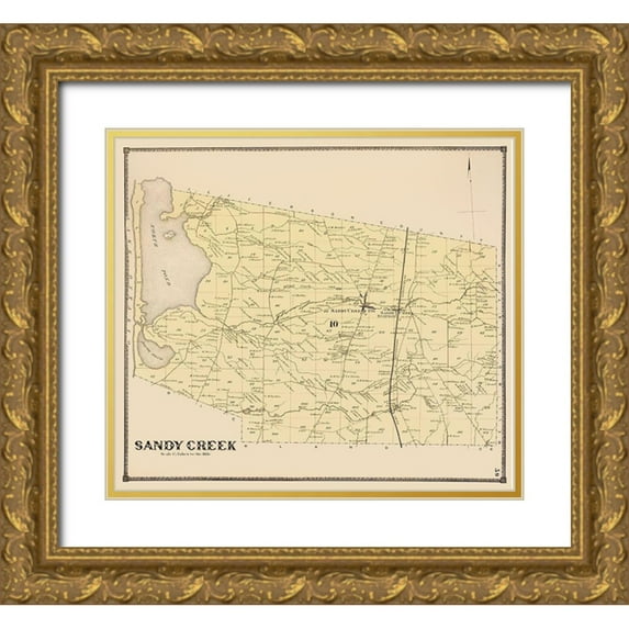 Stone 13x12 Gold Ornate Wood Framed with Double Matting Museum Art Print Titled - Sandy Creek New York Landowner - Stone 1866