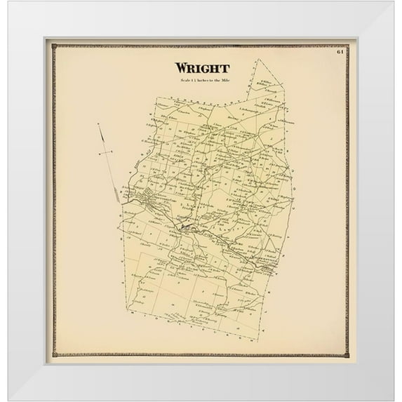 Stone 15x16 White Modern Wood Framed Museum Art Print Titled - Wright New York Landowner - Stone 1866