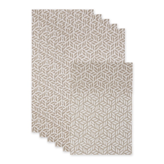 Stone Abstract Leaf Print Fridge Fabric Liner 12x24 (Set of 6)