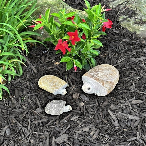 Stone Age Creations Family of Boulder Turtles 3 Pcs 4" 6" 10"