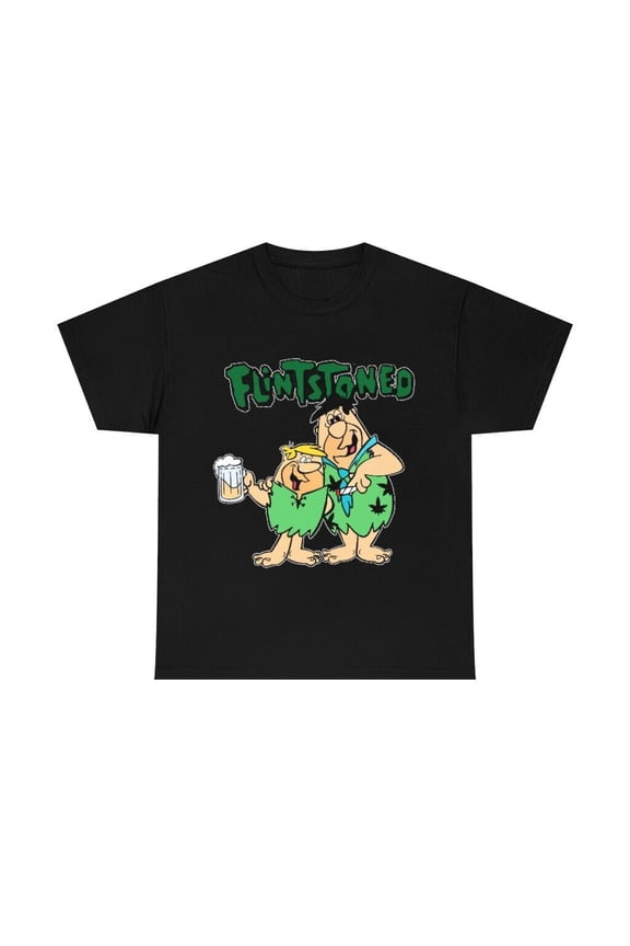 Stone Age Party Shirt – Retro Caveman Duo Funny Graphic Tee S-3XL