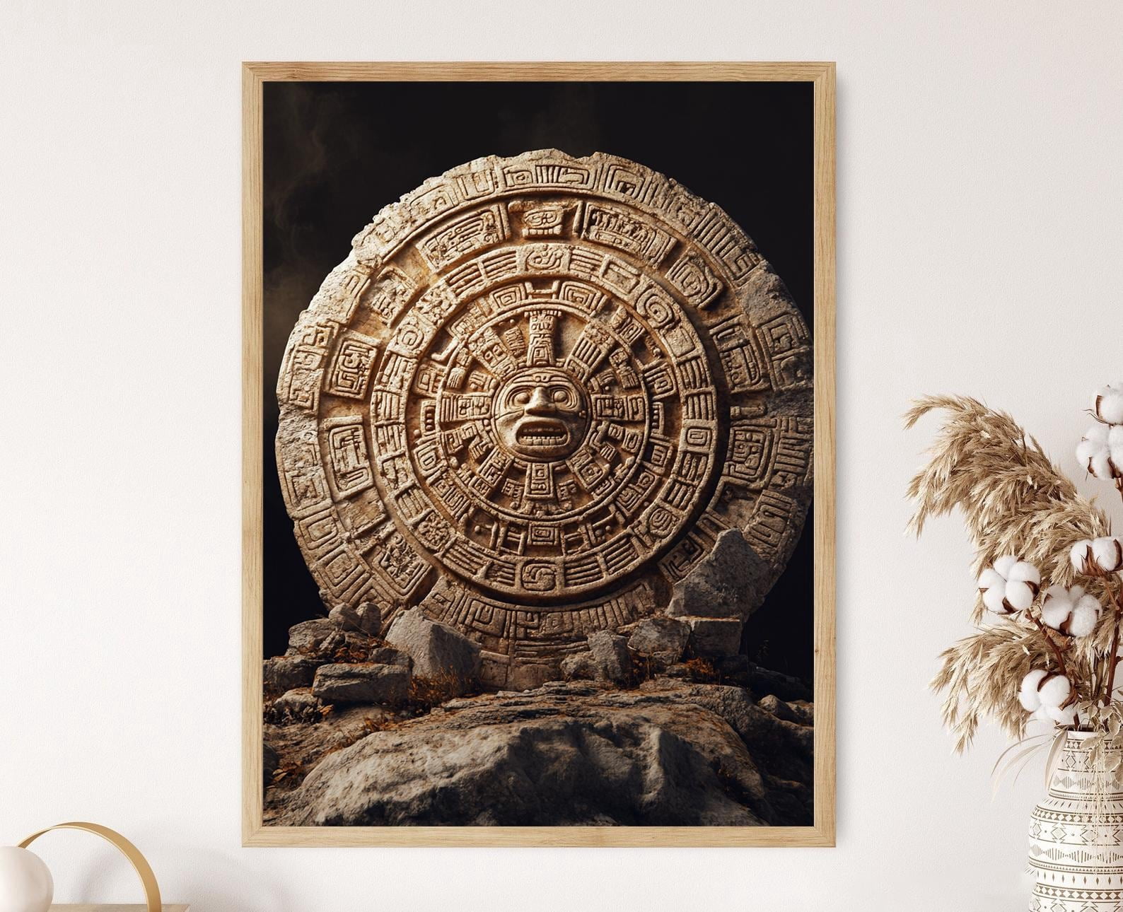 Stone Art Detailed Carvings Of Time And Celestial Events Poster ...