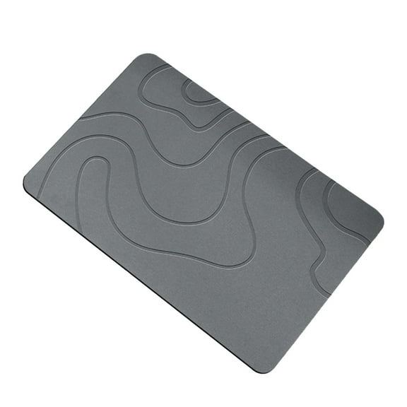 Stone Bath Mat, 15.7 x 23.6 in / 40 x 60 cm Diatomaceous Earth Shower Mat, Non-Slip Bathroom Floor Mat, Quick-Dry, Long-Term Diatom Mud, Stylish Gray, for Bathroom Entrance