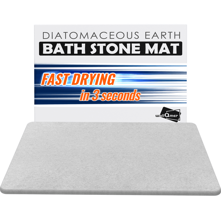 Stone Bath Mat, Diatomaceous Earth Bath Mat, 23.5 x 15.5 Fast