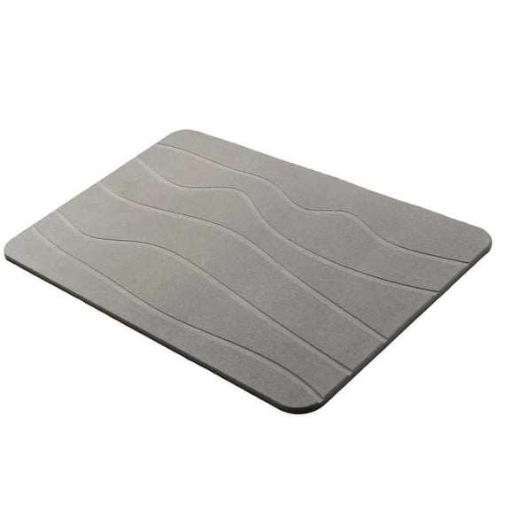 Stone Bath Mat - Diatomaceous Earth Bath Mat - Light grey