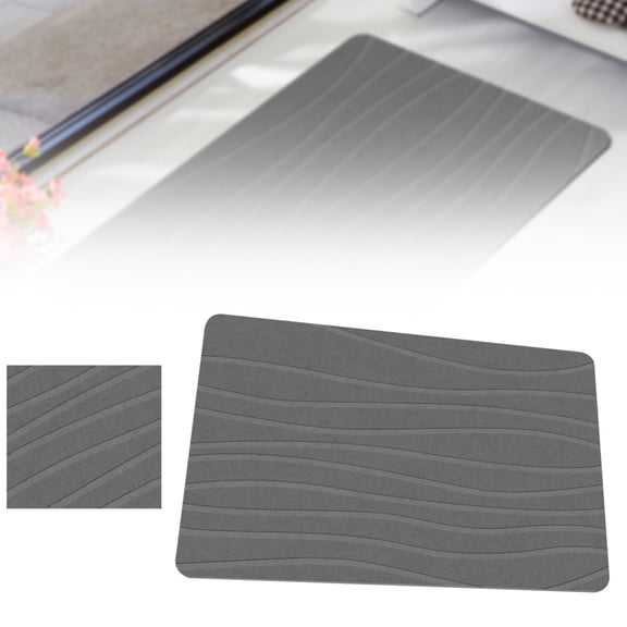Stone Bath Mat Diatomaceous Earth Bath Mat Super Absorbent Non Slip Diatomite Stone Bath Mats For Bathroom Quick Drying Stone Shower Mat Plastic, Dark Grey One Size