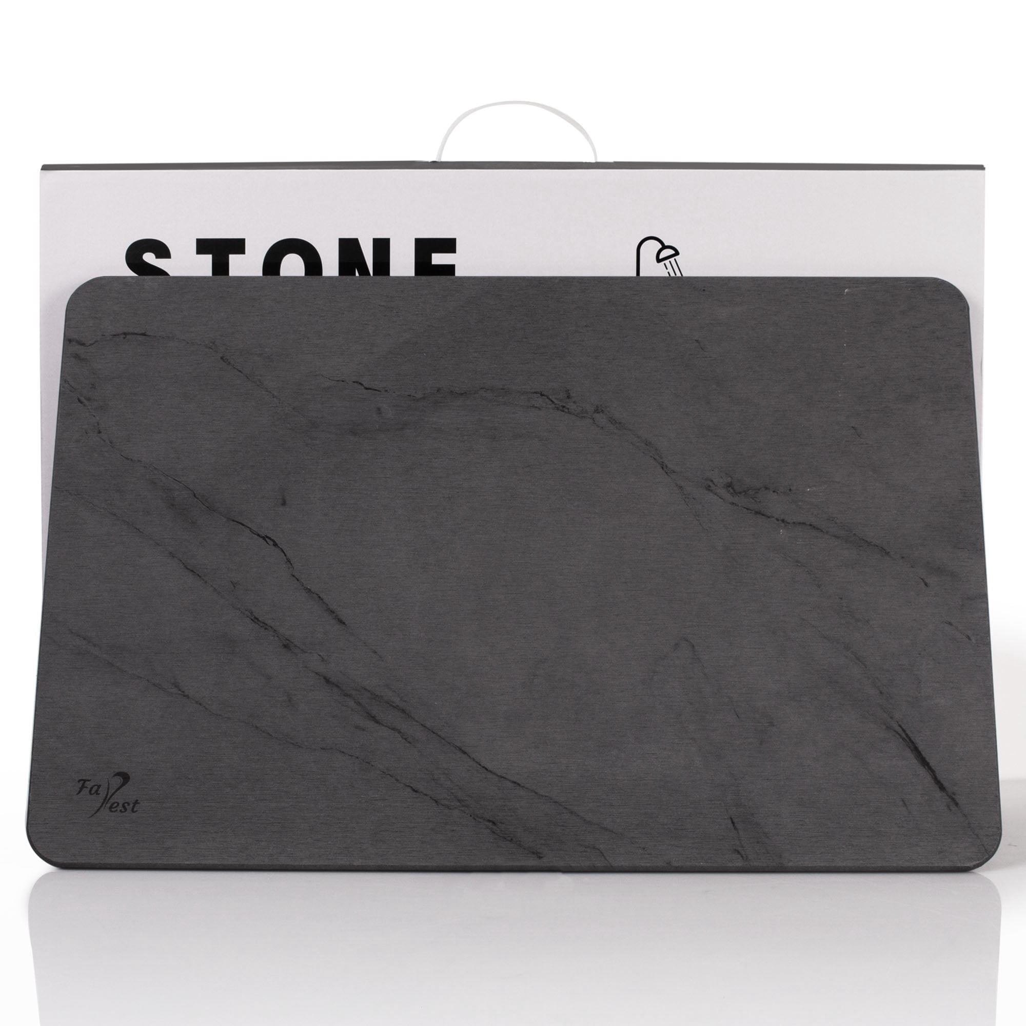 Stone Bath Mat, Diatomaceous Earth Fast-Drying & Absorbent Shower Mat, Non-Slip Diatomite Bathroom Floor Mat for Bathtub(23.6''×15.4" Gray Marble)