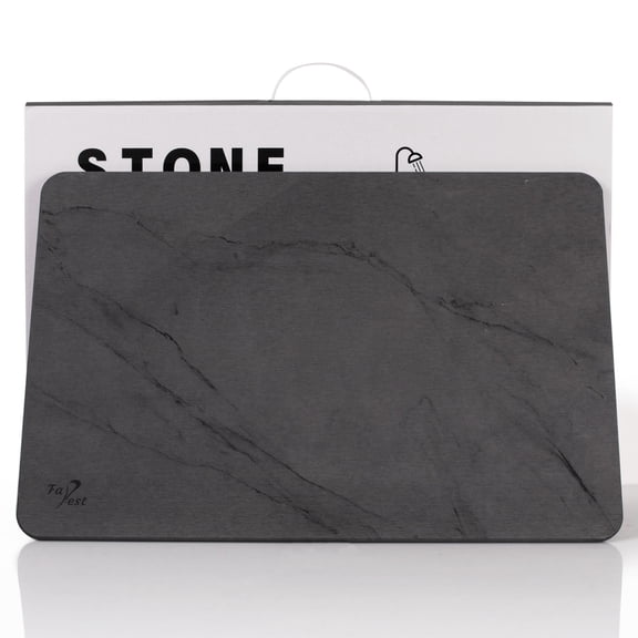 Stone Bath Mat, Diatomaceous Earth Fast-Drying & Absorbent Shower Mat, Non-Slip Diatomite Bathroom Floor Mat for Bathtub(23.6''×15.4" Gray Marble)