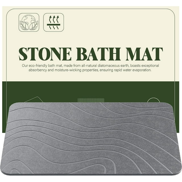 Stone Bath Mat, Diatomaceous Earth Bath Mat Bathmat, Non Slip Super Absorbent Quick Drying