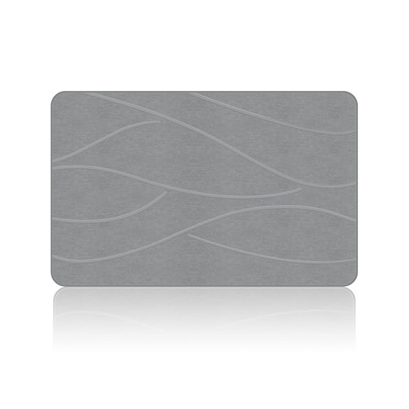 Stone Bath Mat Diatomaceous Earth, Non-Slip Super Absorbent Shower Mat, Quick Drying Natural Diatomite Bath Mats for Bathroom Floor, Easy to Clean, Gray, 23.6x15.4 Inch