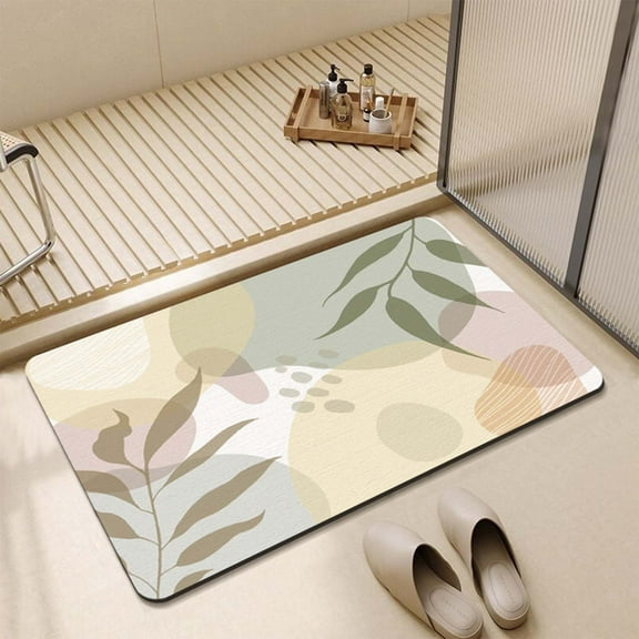Stone Bath Mat, Diatomaceous Earth Shower Mat, Non-Slip Quick Drying Absorbent Diatomite Bathroom Floor Mat Bath Stone Shower Mat (16x23.62in)