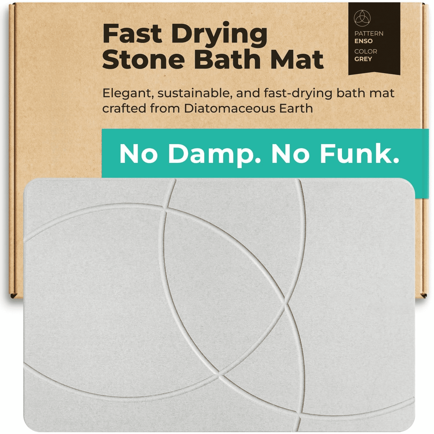 Stone Bath Mat Diatomaceous Earth Shower Mat Non-Slip Super Absorbent ...