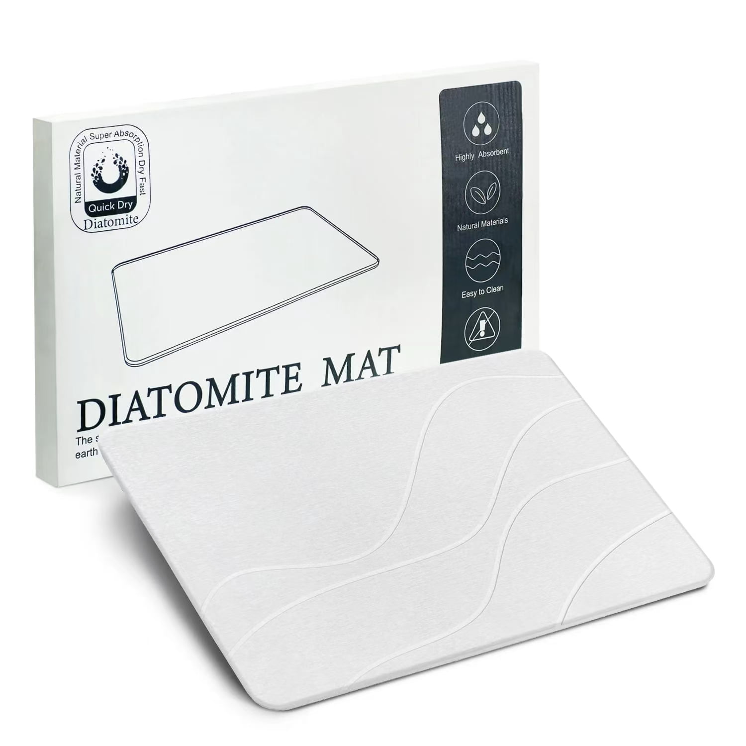 Stone Bath Mat Diatomaceous Earth Shower Mat Non Slip Super Absorbent