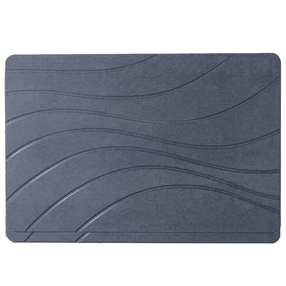 Stone Bath Mat Quick Dry Diatomaceous Earth Stone Shower Mat Water Absorbing Diatomite Stone Bath Mats For Bathroom Drying Mat Non-Slip Large Stone Bathmat Odorless(23.6"×15.4" Grey)