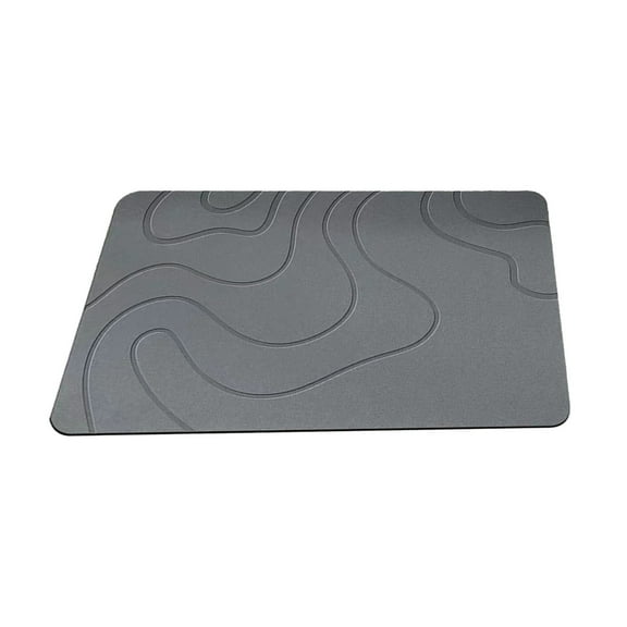 Stone Bath Mat - No Smell Quick Dry Diatomaceous Earth Bath Mat,Diatom Mud Floor Mat - Super Absorbent Diatomite Stone BathMat Non-Slip, Easy to Clean,Dark Gray,16x24"