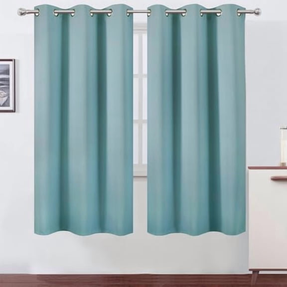 Stone Blue Thermal Blackout Curtains/42 x 72 Inch/Set of 2 Panels Room Darkening Curtains for Bedroom