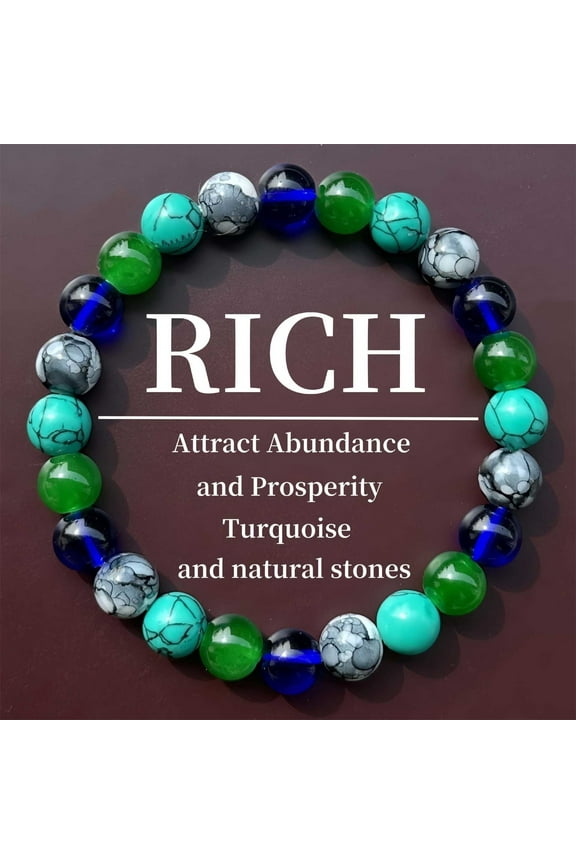 Stone Bracelet For Good Luck And Wealth Handmade Adjustable Elastic String Unisex Boho Jewelry For Men And Women