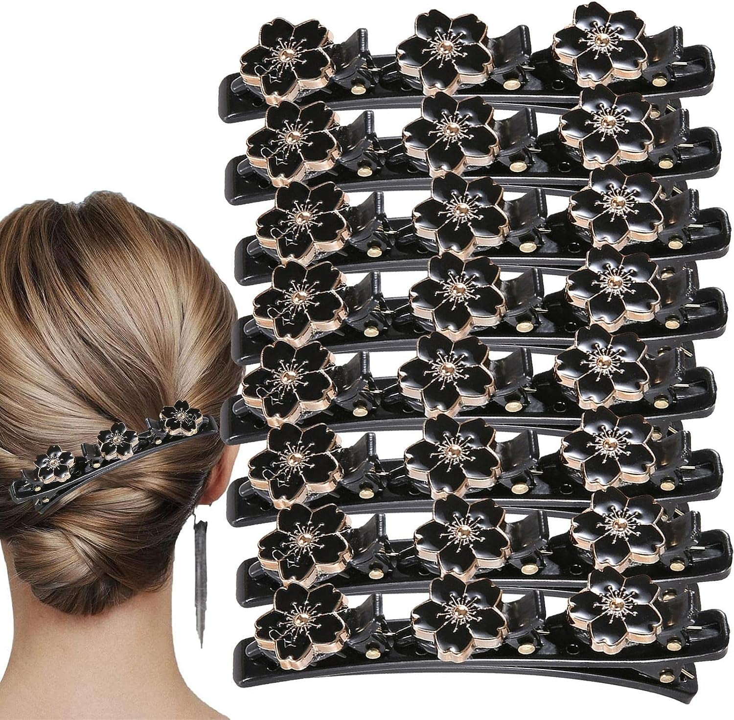 GROFRY Big Long Strong Claws Big Hair Clip Plastic Big Faux Pearls Hair  Barrette Styling Accessories