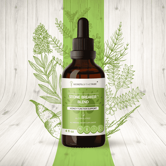 Secrets Of The Tribe Stone Breaker Blend Tincture Dietary Supplement, Natural Extract, Made from Stonebreaker, Burdock, Yucca, Goldenrod, Horsetail, Tribulus 4 oz