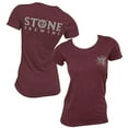 thumbnail image 1 of Stone Brewing Logo Women's Burgundy T-Shirt-Small, 1 of 1