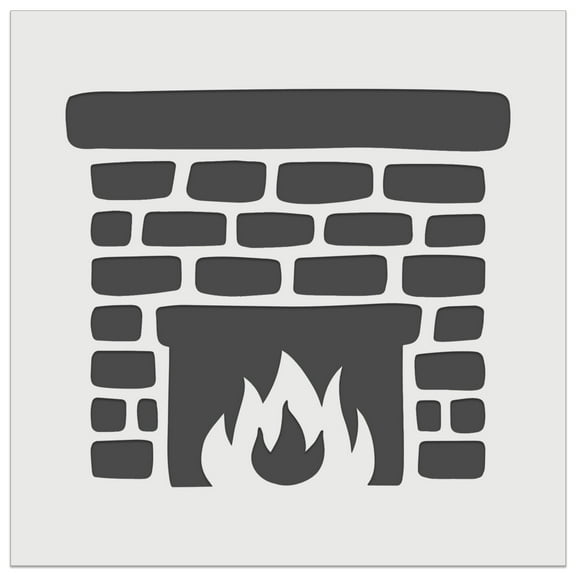 Stone Brick Fireplace DIY Cookie Wall Craft Stencil - 5.5 Inch