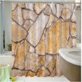 Stone Brick Wall Bathroom Shower Curtain Fabric Waterproof Garden Background Screens Decor