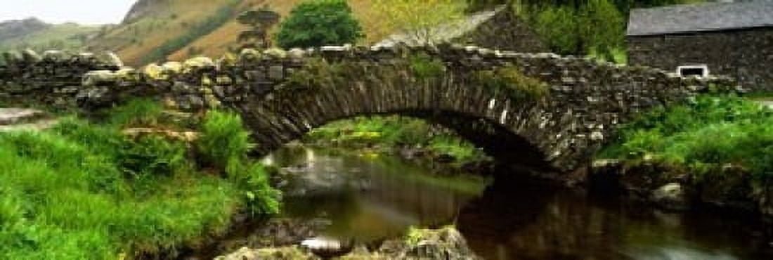Stone Bridge Over A Canal Watendlath Bridge Lake District Cumbria England United Kingdom Canvas Art - Panoramic Images (18 x 6)