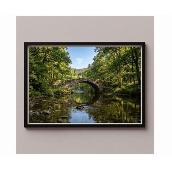 Stone Bridge Wall Art Picture Poster Old Forest Bridge Over River Nature Landscape Poster Jpg Sze245