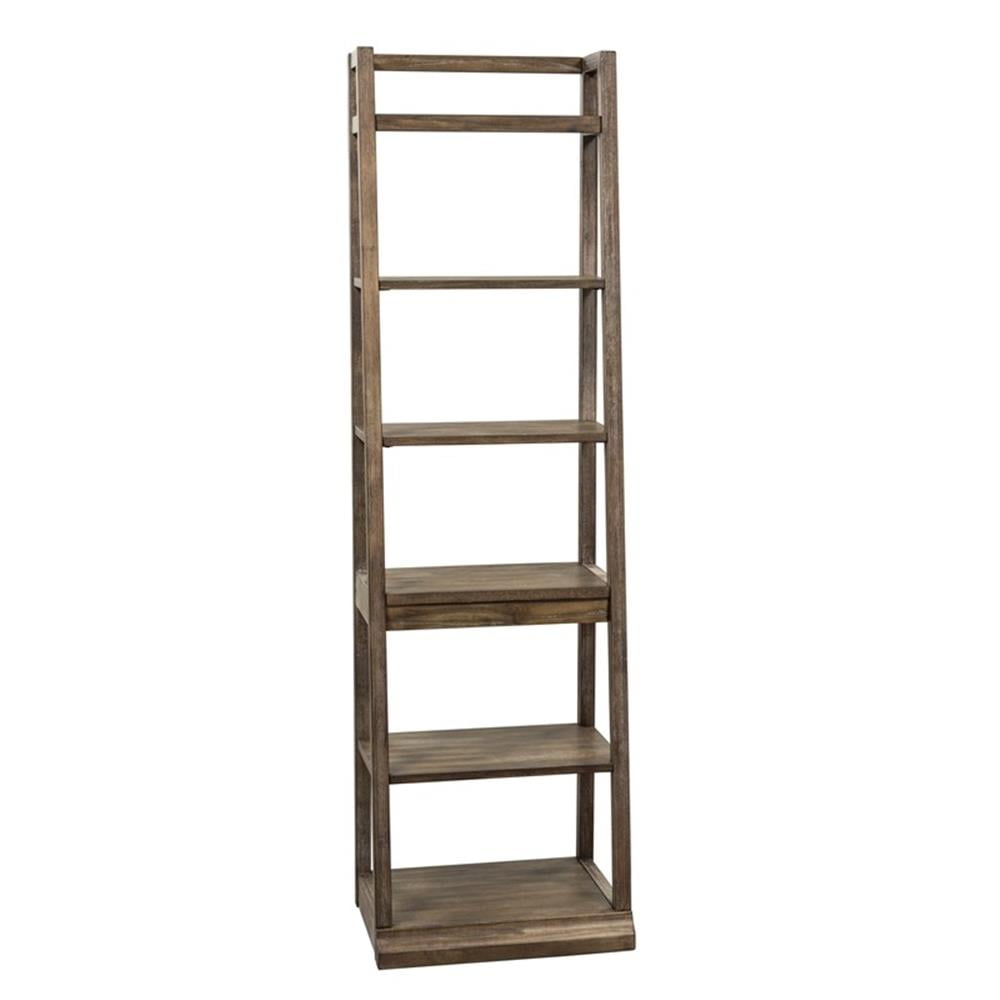 Stone Brook Rustic Saddle Brown Leaning Bookcase