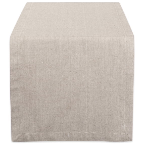 Stone Brown Solid Chambray Table Runner 14x108"